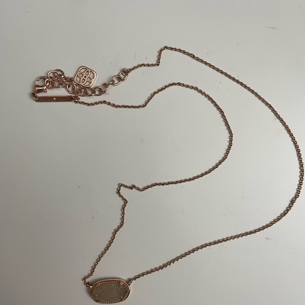 kendra scott rose gold necklace (slight tarnish on gemstone)